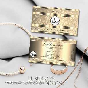 Luxury Gold Luminous Glitter Stars Logo Golden Visitekaartje