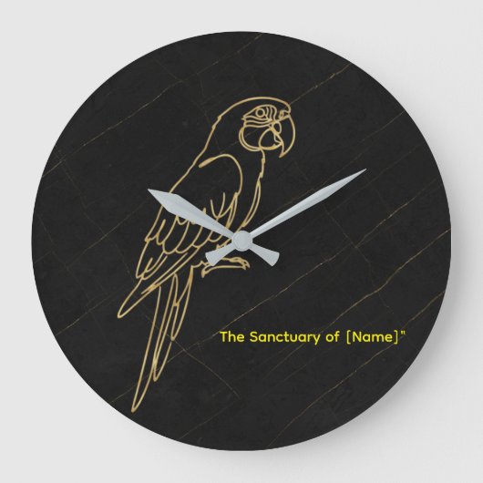Luxury Gold Macaw Parrot Marble Clock Grote Klok (Voorkant)