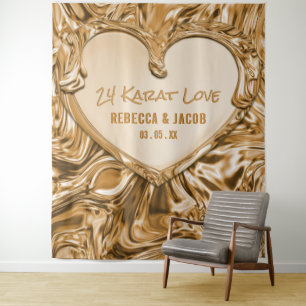 Luxury Gold Metal Heart Backdrop Wandkleed