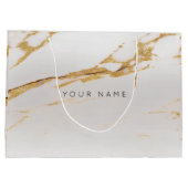 Luxury Gold Metallic Gift Gray Silver Foxier Large Cadeauzakje (Achterkant)