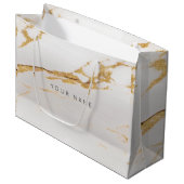 Luxury Gold Metallic Gift Gray Silver Foxier Large Cadeauzakje (Voorkant Gekanteld)
