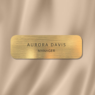 Luxury Gold Metallic Modern Business Naamplaatje