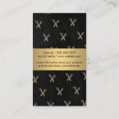 Luxury Gold Metallic Salon Shears Visitekaartje (Achterkant)