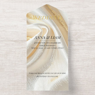 Luxury Gold Minimalist Invitation All In One Uitnodiging