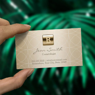 Luxury Gold Monogram Cosmetoloog Visitekaartje