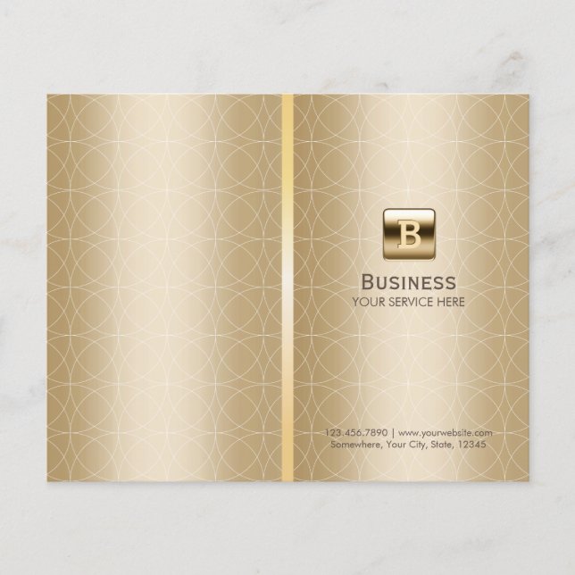 Luxury Gold Monogram Elegant Bi-Fold Brochure (Voorkant)