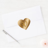 Luxury Gold Monogram V Hart Sticker (Envelop)