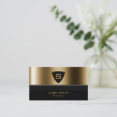 Luxury Gold Monogram Visitekaartje (Staand voorkant)