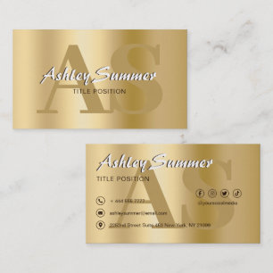 Luxury Gold Monogram Visitekaartje