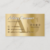 Luxury Gold Monogram Visitekaartje (Achterkant)