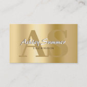 Luxury Gold Monogram Visitekaartje (Voorkant)