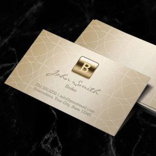Luxury Gold Monogram voor de Real Estate Agent Visitekaartje