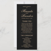 Luxury Gold Monogramme Black Wedding Programme (Devant)