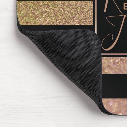 Luxury Gold Pink Glitter Stripes - Mousepad Muismat (Hoek)