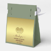 Luxury Gold Sage Green Wedding Anniversary  Bedankdoosjes (Achterkant)