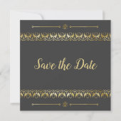 Luxury Gold Save the Date Invitation Kaart (Voorkant)