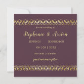 Luxury Gold Save the Date Invitation Kaart (Achterkant)