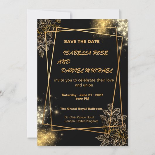 Luxury Gold Save the Date Wedding Card (Devant)