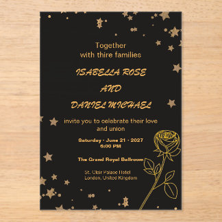 Luxury Gold Save the Date Wedding Card Acryl Uitnodigingen