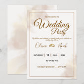 Luxury Gold Script Wedding Invitation (Devant / Derrière)