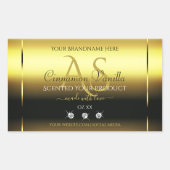 Luxury Gold Shimmery Product Label juwelen Monogra (Voorkant)