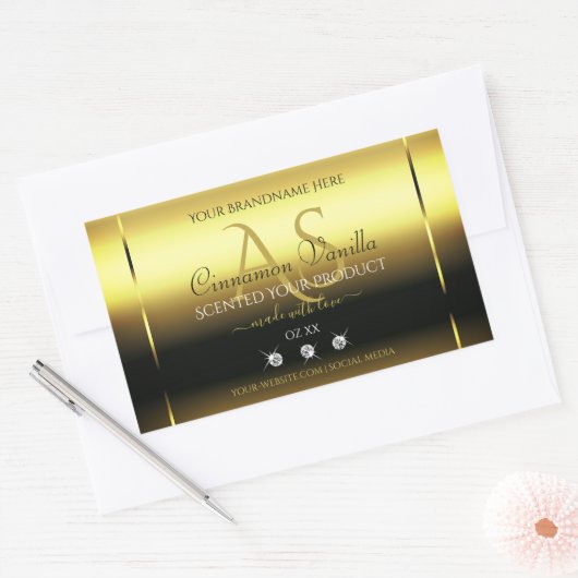 Luxury Gold Shimmery Product Label juwelen Monogra (Envelop)
