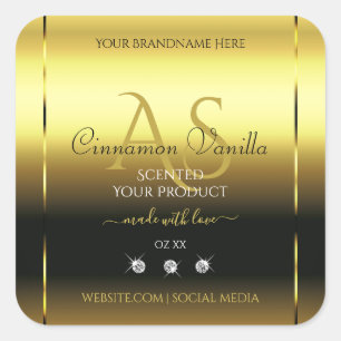 Luxury Gold Shimmery Product Label juwelen Monogra