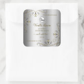 Luxury Gold  Silver-productlabels met Logo Vierkante Sticker (Tas)