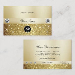 Luxury Gold Sparking Glitter met Logo Moderne Visitekaartje