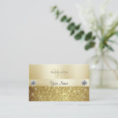 Luxury Gold Sparking Glitter met Monogram Modern Visitekaartje (Staand voorkant)