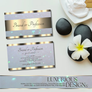 Luxury Gold Sparking Pearl Glitters op Light Blue Visitekaartje