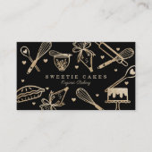 Luxury Gold Sparkle Baking Cooking Utile Bakery Visitekaartje (Voorkant)