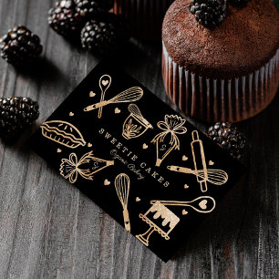 Luxury Gold Sparkle Baking Cooking Utile Bakery Visitekaartje