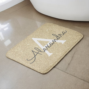 Luxury Gold Sparkle Glitter Monogram Naam Badmat