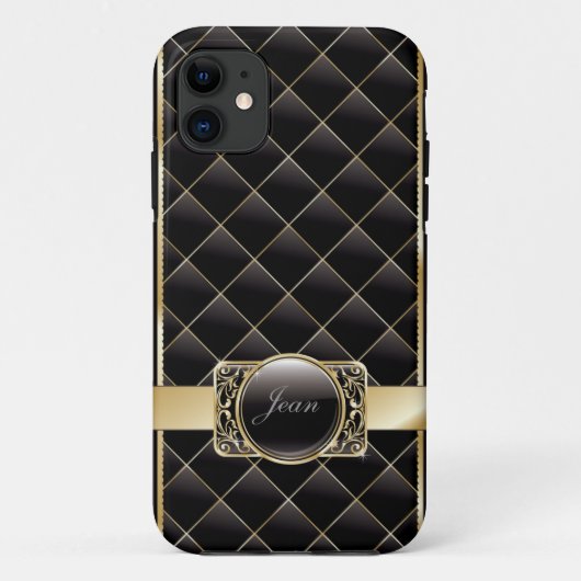 Luxury Gold Striped Diamond Bricks iPhone 5 Hoesje (Achterkant)