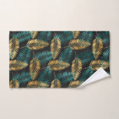 Luxury Gold Teal Tiger Stripe & Tropical Leaves (Serviette à main)