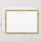 Luxury Gold Texture Border Elegant Name Script Notitiekaartje (Voorkant)
