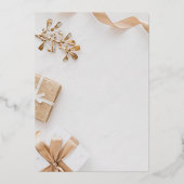 Luxury Gold Typography kerstparty Folie Uitnodiging (Achterkant)