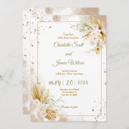 Luxury Gold Wedding Invitation Kaart