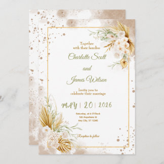 Luxury Gold Wedding Invitation Kaart