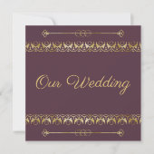 Luxury Gold Wedding Uitnodiging (Voorkant)