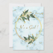 Luxury Gold White Marble Baby shower Invitation (Achterkant)