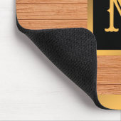 Luxury Gold Wood Modern Monogrammed Muismat (Hoek)