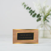 Luxury Gold Wood Modern Visitekaartje (Staand voorkant)