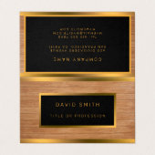 Luxury Gold Wood Modern Visitekaartjes (Buitenkant ongevouwen)