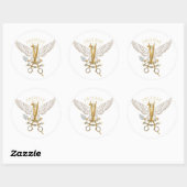 Luxury Golden Barber Scissors Eagle Wings Sticker (Vel)