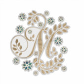 Luxury Golden Calligraphy Monogram met letter M Sticker (Voorkant)