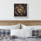Luxury Golden Cosmic Vortex - Abstract Deep Space  Canvas Afdruk (Insitu (Slaapkamer))