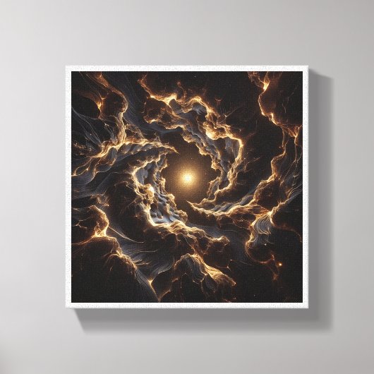 Luxury Golden Cosmic Vortex - Abstract Deep Space  Canvas Afdruk (Voorkant)