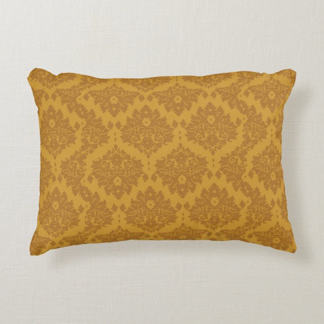 Luxury Golden Damask Accent Kussen (Voorkant)